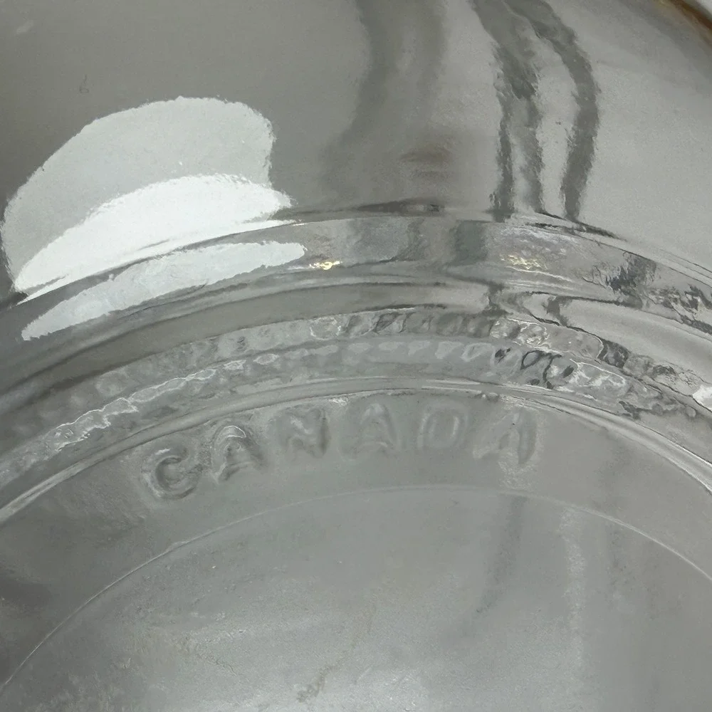 Vintage Libbey Of Canada Glass Snowman Candy Jar Canister 8